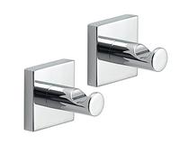 Gedy Manille, 2 cintres, couleur chrome, porte vêtements fabriqués en acier inoxydable 304, Cromall et verre satiné, garantie 15 ans, dimensions 4,7 x 4,7 x 4,8 cm et poids 0,1 kg, design R&S, unique