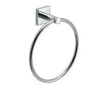 Gedy Manille, Porte-Serviettes en Anneau, Couleur Chrome, Porte-Serviettes en Acier Inoxydable 304, Cromall et Verre satiné, 15 Ans de Garantie, Design R&D, Dimensions 19,7 x 18,2 x 6,9 cm