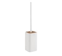 Gedy Melbourne, Mesures et Poids : 46,2 x 9,3 x 9,3 cm et 0,798 kg, Tapis de Toilette Fabriqué en résines, Finition Blanche et Bambou, Brosse de Toilette Design de R&D, 2 Ans de Garantie, Hêtre,
