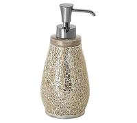 Gedy Myosotis Distributeur de Savon, céramique et Verre, Beige-oro, 8,5 x 8,5 x 19