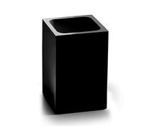 Gedy Noir, G-Bangkok Salle de Bain, Mesures et Poids : 11 x 7,4 x 7,4 cm et 0,46 kg, Porte-Brosse à Dents en résine et Sable, Design R&D, 2 Ans de Garantie, Unique