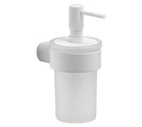 Gedy PIRENEI Distributeur de savon suspendu 110 ml, verre dépoli, blanc mat