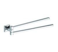 GEDY | Porte-Serviettes de Bain Colorado en Acier Inoxydable et Cromall, Porte-Serviettes articulés fixables avec vis incluses, Poids supporté 7 kg, chromé, 5 x 4,2 x 34,9 cm