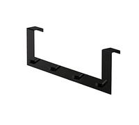 Gedy | Portemanteau de porte multiple de 4 crochets en acier inoxydable, couleur noire, dimensions 40 x 7,2 x 12,2 cm et poids 0,42 kg