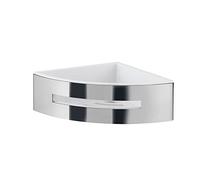 Gedy Poseidon Étagère d'angle de Douche en Acier Inoxydable Blanc/Brillant | Plateaux intérieurs en ABS blanc. Cadres panier en acier inoxydable AISI 304. Support de cadre en Cromall. Plaque murale en