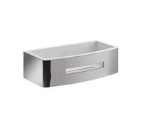Gedy Poseidon Panier de douche rectangulaire en acier blanc/brillant | Plateau en ABS blanc. Cadre de panier en AISI 304 poli. Panier encastré en Cromall chromé. Plaque murale en polypropylène.