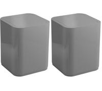Gedy Seventy Poubelle de Salle de Bain carrée avec Couvercle, résines thermoplastiques, Gris, 20 x 20 x 24,6 cm (Lot de 2)
