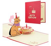 GEEHUA Carte d'anniversaire pop-up 3D, motif chats amusants, cadeau d'anniversaire pour femme, homme, petite amie
