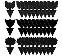 GeekerChip Pièges à Insectes,30 Pcs Attrape Moucheron Plantes,Attrape Mouches Intérieur,Plug-in Pièges,pour Les Insectes intérieurs et extérieurs, Imperméables et Non Toxiques,Noir(3 Formes)
