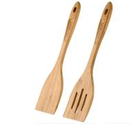 GEEKHOM Lot de 2 spatules fendues en bambou : manche de 33 cm de long pour entrée de levain, mélange atteignant le fond du bocal, ustensiles de cuisine antiadhésifs