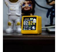 GeekMagic Super Cool Mini Station météo numérique de bureau WiFi avec écran LCD IPS, gadget pour la décoration ultra-pink