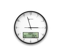Geemarc Large Horloge Analogique Murale avec Calendrier Perpétuel - La Viso 60 de se Règle Seule à la Bonne Heure - Fort Contraste des Couleurs pour Les Malvoyants et Séniors - Blanc