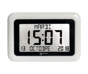 Geemarc VISO10 horloge radio avec calendrier - utile pour les personnes atteintes de démence et d'Alzheimer - BLANC