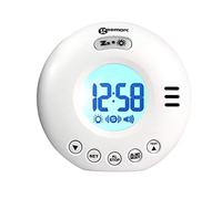 Geemarc WAKE 'N' SHAKE Voyager - Réveil de Voyage avec Alarme Puissante de 75dB, Flash Lumineux et Vibreur Intégré pour Personnes au Sommeil Profond - Fonctionne sur Piles - Blanc