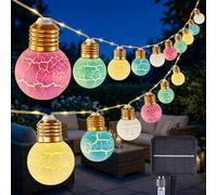 Geemoo Guirlande Lumineuse Solaire d'Extérieur, 6,8M 215 LED Guirlande Lumineuse Solaire pour Extérieur, 8 Modes Guirlande Lumineuse Solaire d'Extérieur Résistante aux Intempéries, Ampoules G50 pour