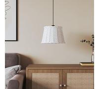 GeenYuu Abat-jour blanc Ø 25 x 17 cm en osier avec support en fer, remplacement pour lampadaire, lampe de table, suspension murale, style bohème, rétro, industriel, pour salon, chambre à coucher