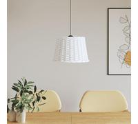 GeenYuu Abat-jour blanc Ø 40 x 26 cm en osier avec support en fer, remplacement pour lampe suspendue, lampadaire, lampe de table, style vintage, bohème industriel, protection contre l'éblouissement et