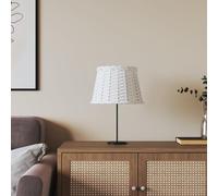 GeenYuu Abat-jour blanc en osier Ø 25 x 17 cm avec support en fer, adapté pour lampadaire, lampe de table, suspension, protection décorative contre l'éblouissement pour salon, chambre à coucher, style