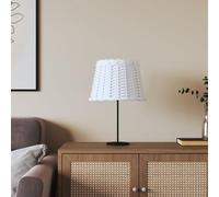 GeenYuu Abat-jour blanc en osier Ø 30 x 20 cm avec douille en fer - Remplacement pour lampadaire, lampe de table, suspension - Décoration bohème rétro pour salon, chambre à coucher