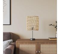 GeenYuu Abat-jour en osier Ø 23 x 28 cm avec douille en métal pour lampe suspendue, lampe de table, plafonnier, vintage, bohème, décoration dans le salon, la chambre à coucher