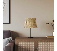 GeenYuu Abat-jour marron Ø 20 x 15 cm en osier avec support en fer pour plafonnier, lampadaire, lampe de table, design vintage bohème comme décoration de salon et de chambre à coucher avec douille E27