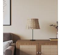 GeenYuu Abat-jour marron Ø 25 x 17 cm en osier avec douille en fer pour ampoules E27 - Remplacement pour lampadaire, lampe de table, suspension - Décoration vintage bohème pour salon, chambre à