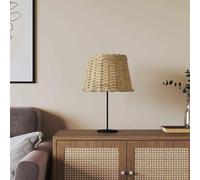 GeenYuu Abat-jour marron Ø 30 x 20 cm en osier avec douille en fer - Remplacement pour lampadaire, lampe de table, suspension - Décoration vintage bohème pour salon, chambre à coucher