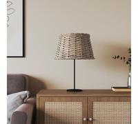 GeenYuu Abat-jour marron Ø 38 x 23 cm en osier avec support en fer - Remplacement pour lampadaire, lampe de table, suspension - Convient pour salon, chambre à coucher, décoration bohème et bricolage