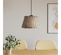 GeenYuu Abat-jour marron Ø 50 x 30 cm en osier fait à la main avec support en fer, remplacement pour lampadaire, lampe de table, suspension, applique murale, plafonnier