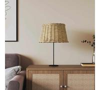 GeenYuu Abat-jour marron en osier Ø 45 x 28 cm avec support en fer - Remplacement pour lampadaire, lampe de table, suspension - Style bohème vintage - Décoration de salon et de chambre à coucher