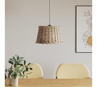 GeenYuu Abat-jour marron en osier Ø 45 x 28 cm avec support en fer, remplacement pour lampe suspendue, lampe de table, lampe murale, décoration vintage bohème pour salon, chambre à coucher