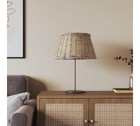 GeenYuu Abat-jour marron en osier Ø 50 x 30 cm avec support en fer pour plafonnier, lampadaire, lampe de table, salon, chambre à coucher, décoration bohème, protection contre l'éblouissement