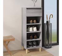 GeenYuu Armoire à chaussures gris Sonoma - 40 x 36 x 105 cm - Avec 4 compartiments et tiroir - Espace de rangement pour couloir, couloir, chambre à coucher et cave - Organiseur à chaussures pour