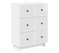 GeenYuu Armoire à tiroirs blanche brillante en bois 66 x 34,5 x 90 cm avec 3 tiroirs et espace de rangement pour salon, chambre à coucher, bureau, commode polyvalente pour ranger et ranger