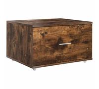 GeenYuu Armoire à tiroirs en chêne fumé avec roue, 55 x 45 x 33,5 cm, armoire de rangement compacte avec tiroir pour bureau, couloir, cave, buanderie, garage, espace de rangement pratique