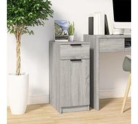 GeenYuu Armoire de bureau gris Sonoma en bois de 33,5 x 50 x 75 cm avec tiroir et compartiments, armoire de rangement pour bureau, buanderie, cave, espace de rangement avec serrure
