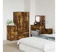GeenYuu Armoire de Rangement en Bois d'ingénierie chêne fumé 40 x 48 x 81 cm avec tiroirs, Meuble de Rangement Pratique pour Salon Chambre Bureau, Compartiments modulables et Design Minimaliste
