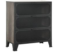 GeenYuu Armoire de rangement grise en métal et MDF 72 x 36 x 82 cm avec 3 portes en maille et 2 étagères, armoire polyvalente stable pour bureau, cave, garage, buanderie