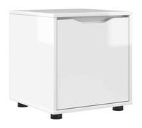 GeenYuu Armoire de salle de bain en bois blanc brillant 40,5 x 40 x 44 cm avec tiroir de rangement et rangement pour salle de bain moderne, armoire polyvalente polyvalente pour couloir, cave et bureau