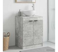 GeenYuu Armoire de Salle de Bain Gris béton en Bois d'ingénierie 54 x 41 x 70 cm avec étagère, Meuble lavabo Moderne pour Rangement sous évier, Porte à charnière pivotante