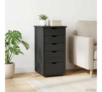 GeenYuu Armoire Gris en Bois de Pin Massif 34 x 39 x 61,5 cm avec 5 Tiroirs, Meuble Rangement Polyvalent pour Salon Bureau Chambre, Module Organiseur Compact et Mobile