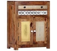 GeenYuu Armoire latérale en Bois Massif 60x30x75 cm avec tiroir et Porte, Buffet Rangement élégant pour Salon Salle à Manger Cuisine, Meuble Console vaisselier décoratif Finition laquée