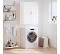 GeenYuu Armoire Murale Blanc Bois d'ingénierie 69,5x34x90 cm avec 3 Portes, Rangement Suspendu pour Salon Salle à Manger Bureau, Meuble Polyvalent Buffet vaisselier Placard