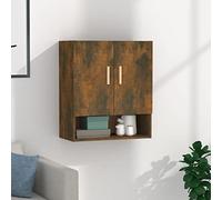 GeenYuu Armoire Murale chêne fumé en Bois d'ingénierie 60x31x70 cm Meuble Rangement avec Porte et Compartiment pour Chambre Salon Bureau entrée, étagère casier Organiseur Fonctionnel