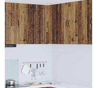 GeenYuu Armoire Murale d'angle Lucca Bois d'ingénierie 57 x 57 x 80 cm avec 2 Portes et étagères pour Rangement Cuisine, Buffet, Placard, desserte, vaisselier, Organisateur Durable