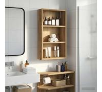 GeenYuu Armoire murale de salle de bain - Artisanat - En chêne - 40 x 14 x 70 cm - Avec 2 étagères - Montage mural - Espace de rangement pour meubles de salle de bain et salle de bain - Pour ranger