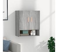 GeenYuu Armoire Murale en Bois d'ingénierie Sonoma Gris 60x31x70 cm avec Compartiments, étagère Ouverte, Rangement organisé pour Salon, Chambre, Bureau, entrée, Garage