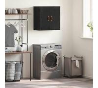 GeenYuu Armoire murale noire aspect chêne 60 x 31 x 60 cm avec étagère et porte pour garage, cave, bureau, couloir, buanderie, espace de rangement et armoire de rangement