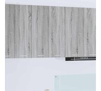 GeenYuu Armoire suspendue en bois Sonoma gris 60 x 31 x 80 cm avec 2 portes - Espace de rangement pour cuisine et intérieur - Armoire de rangement durable polyvalente pour ustensiles de cuisine et