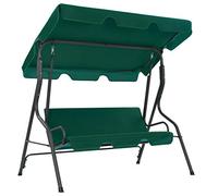 GeenYuu Balancelle de jardin verte avec cadre en acier revêtu par pulvérisation - 170 x 110 x 153 cm - Balançoire de jardin avec toit pare-soleil - Banc à bascule confortable et tissu polyester
